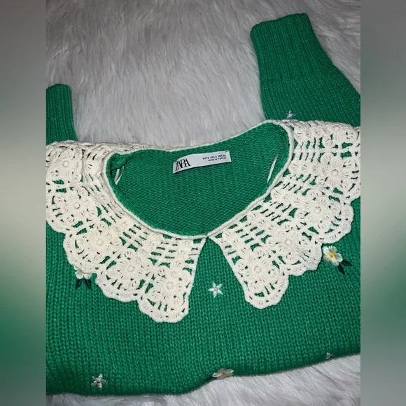 ZARA Embroidered Knit Sweater - Picture 7 of 10